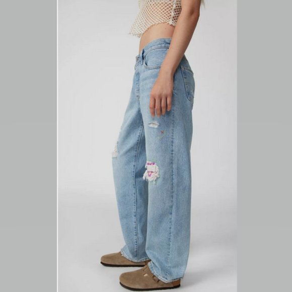 Levi's 501 Novel Tea 90's Jeans Distressed Patched 150th ANNIVERSARY 31x30 NWT - Picture 4 of 15